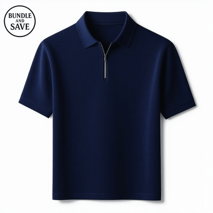 Gio French Knit Polo - Light Gray